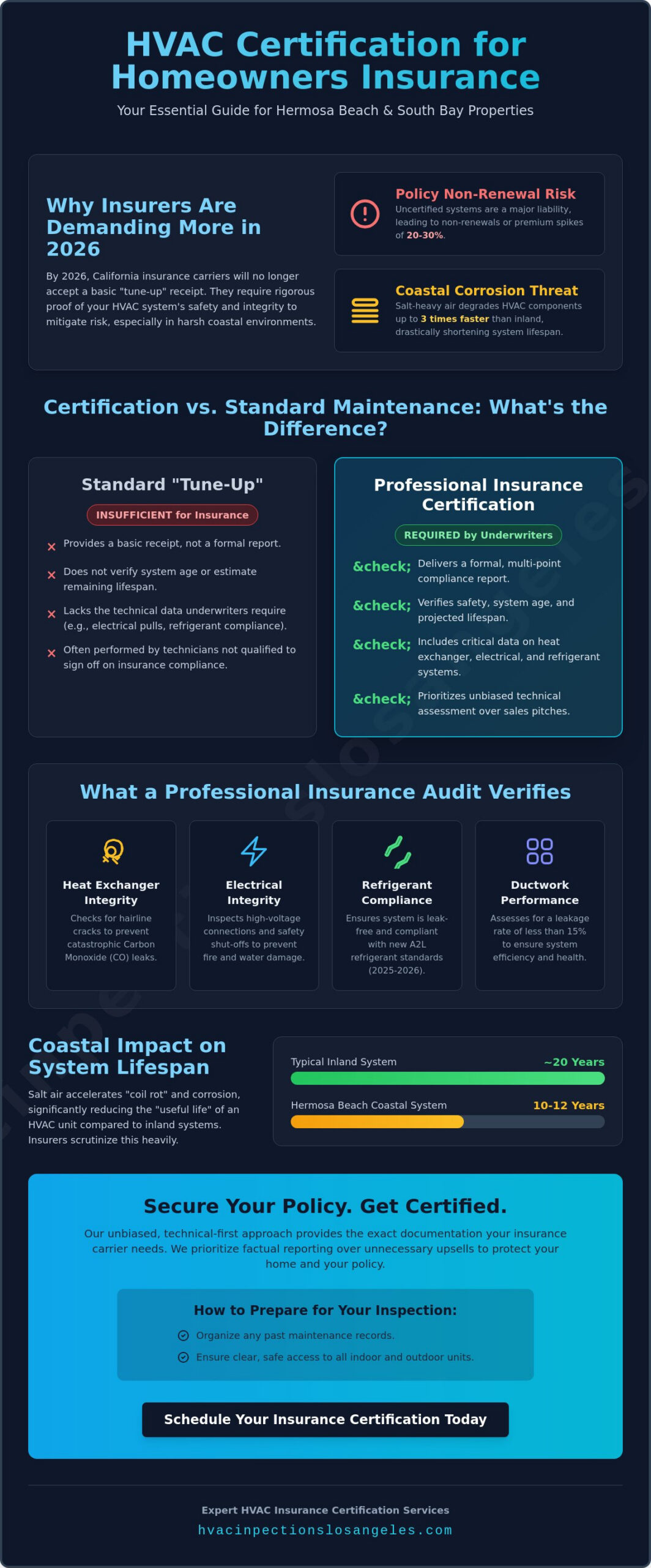 HVAC Certification for Insurance in Hermosa Beach: The 2026 Homeowner’s Guide