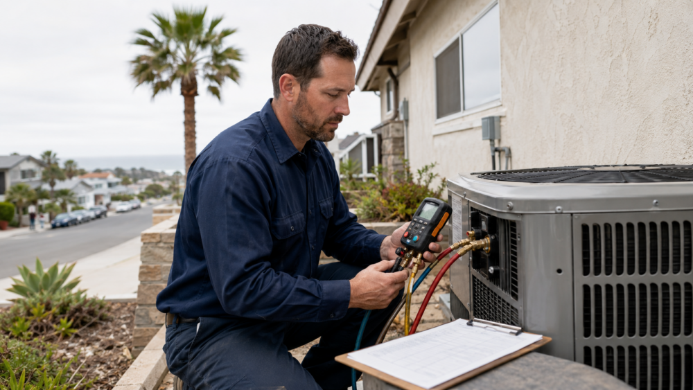 HVAC inspection at a Los Angeles home HVAC inspection at a Los Angeles home