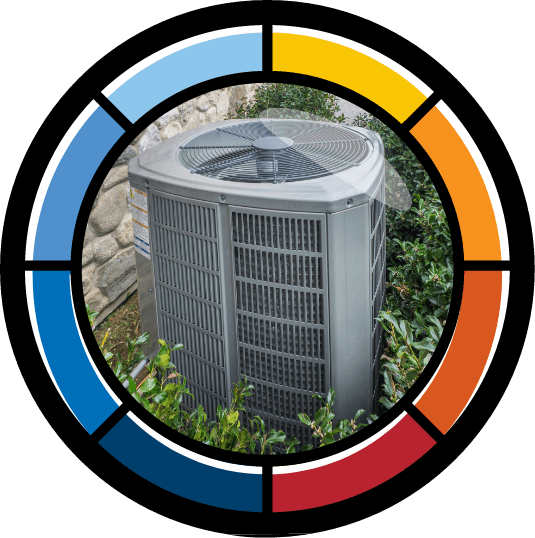 an hVAC unit in someone yard